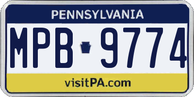 PA license plate MPB9774