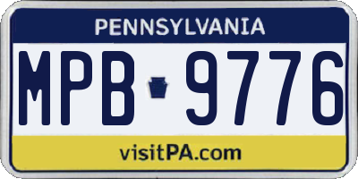 PA license plate MPB9776