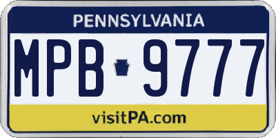 PA license plate MPB9777