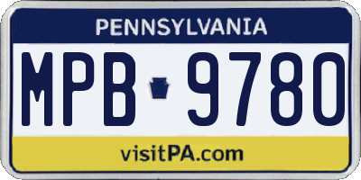 PA license plate MPB9780