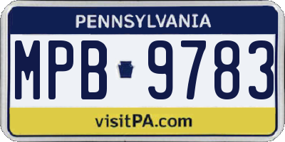 PA license plate MPB9783