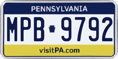 PA license plate MPB9792