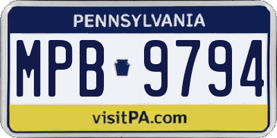 PA license plate MPB9794