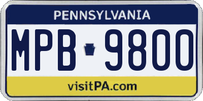 PA license plate MPB9800