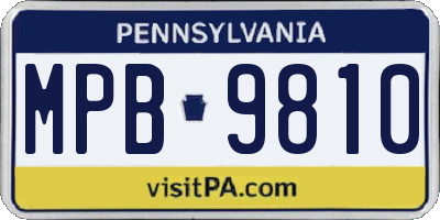 PA license plate MPB9810