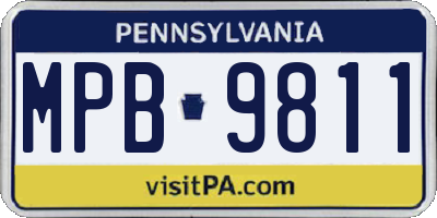 PA license plate MPB9811