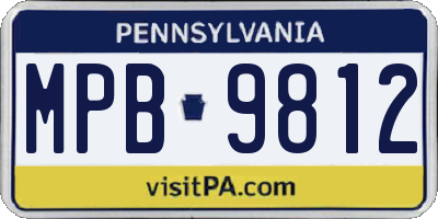 PA license plate MPB9812