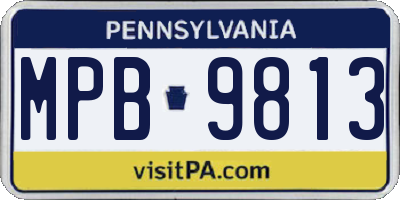 PA license plate MPB9813