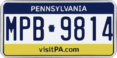 PA license plate MPB9814