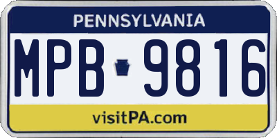 PA license plate MPB9816
