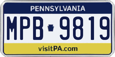 PA license plate MPB9819