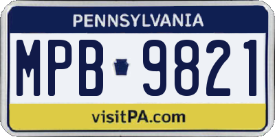 PA license plate MPB9821