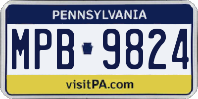PA license plate MPB9824