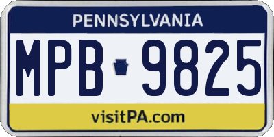 PA license plate MPB9825