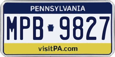 PA license plate MPB9827