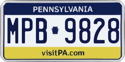 PA license plate MPB9828