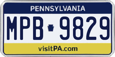 PA license plate MPB9829