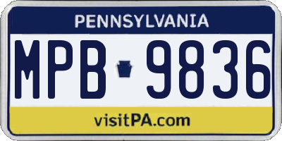 PA license plate MPB9836