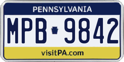 PA license plate MPB9842
