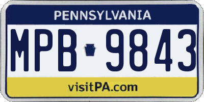 PA license plate MPB9843