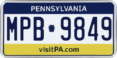 PA license plate MPB9849