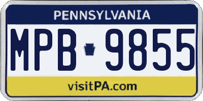 PA license plate MPB9855