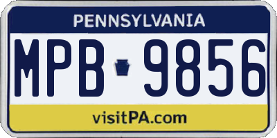 PA license plate MPB9856
