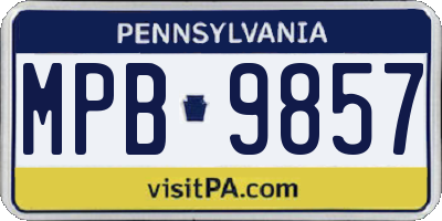PA license plate MPB9857