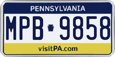 PA license plate MPB9858
