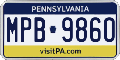 PA license plate MPB9860