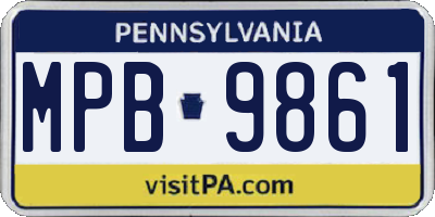 PA license plate MPB9861