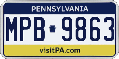 PA license plate MPB9863