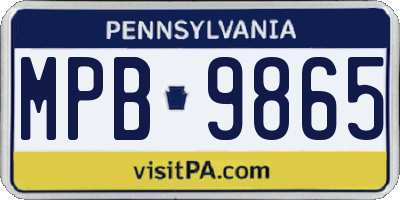 PA license plate MPB9865