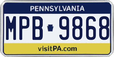 PA license plate MPB9868