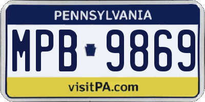 PA license plate MPB9869