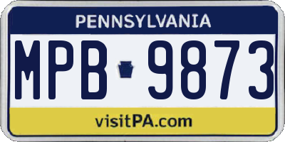 PA license plate MPB9873