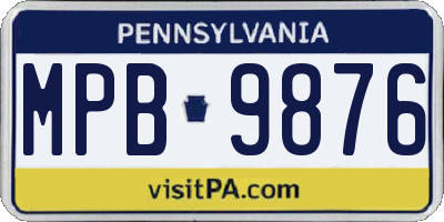 PA license plate MPB9876