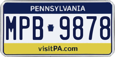 PA license plate MPB9878