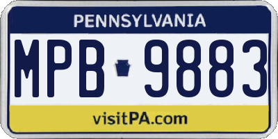 PA license plate MPB9883