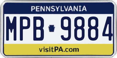 PA license plate MPB9884