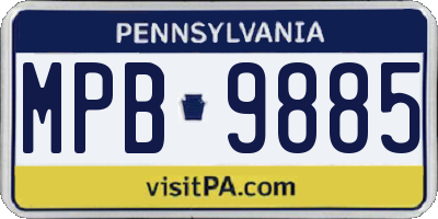 PA license plate MPB9885