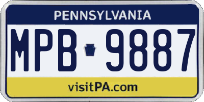PA license plate MPB9887