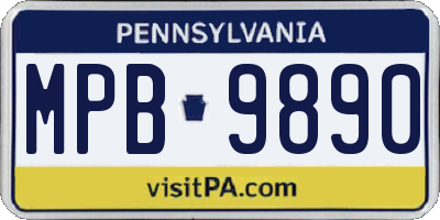 PA license plate MPB9890