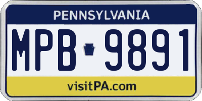 PA license plate MPB9891
