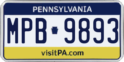 PA license plate MPB9893