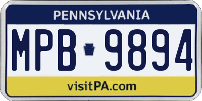 PA license plate MPB9894