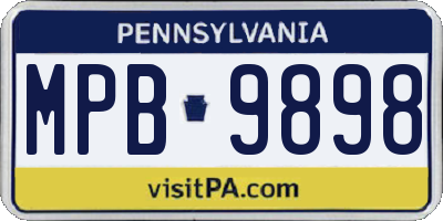 PA license plate MPB9898