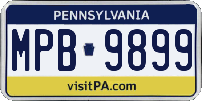 PA license plate MPB9899