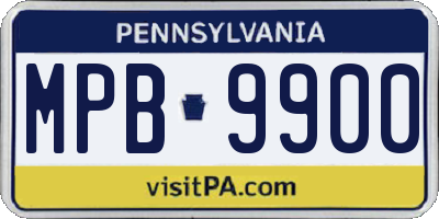 PA license plate MPB9900