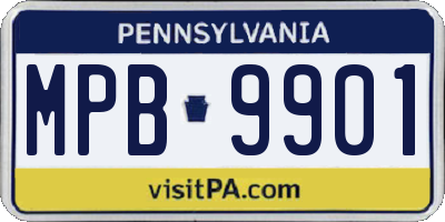 PA license plate MPB9901